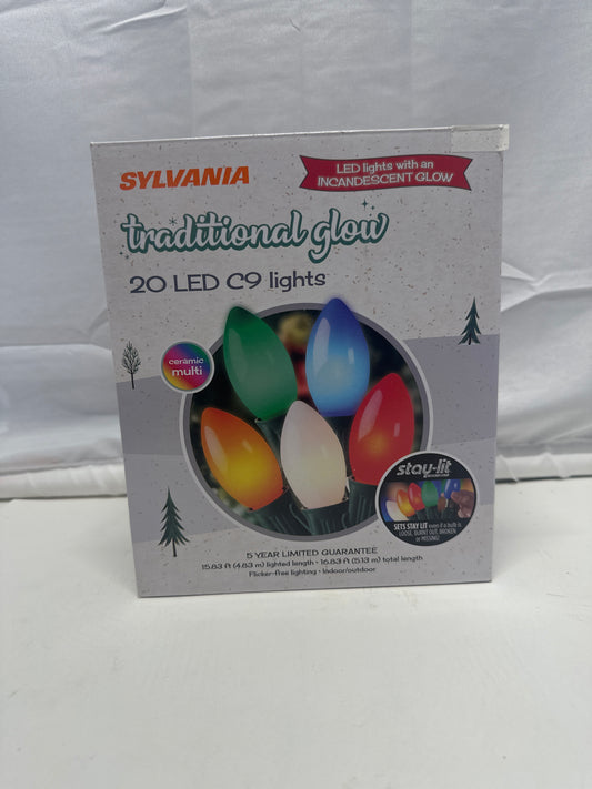 SYLVANIA Traditional Glow 20-Count LED C9 Christmas Lights (Multi-Color)