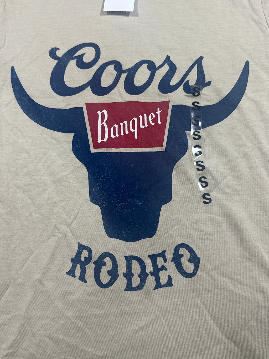 Coors Banquet Rodeo Beige Graphic T Shirt Size Small