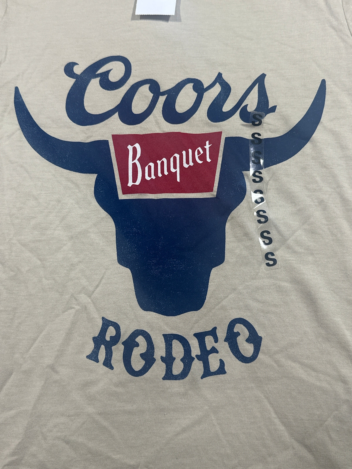 Coors Banquet Rodeo Beige Graphic T Shirt Size Small