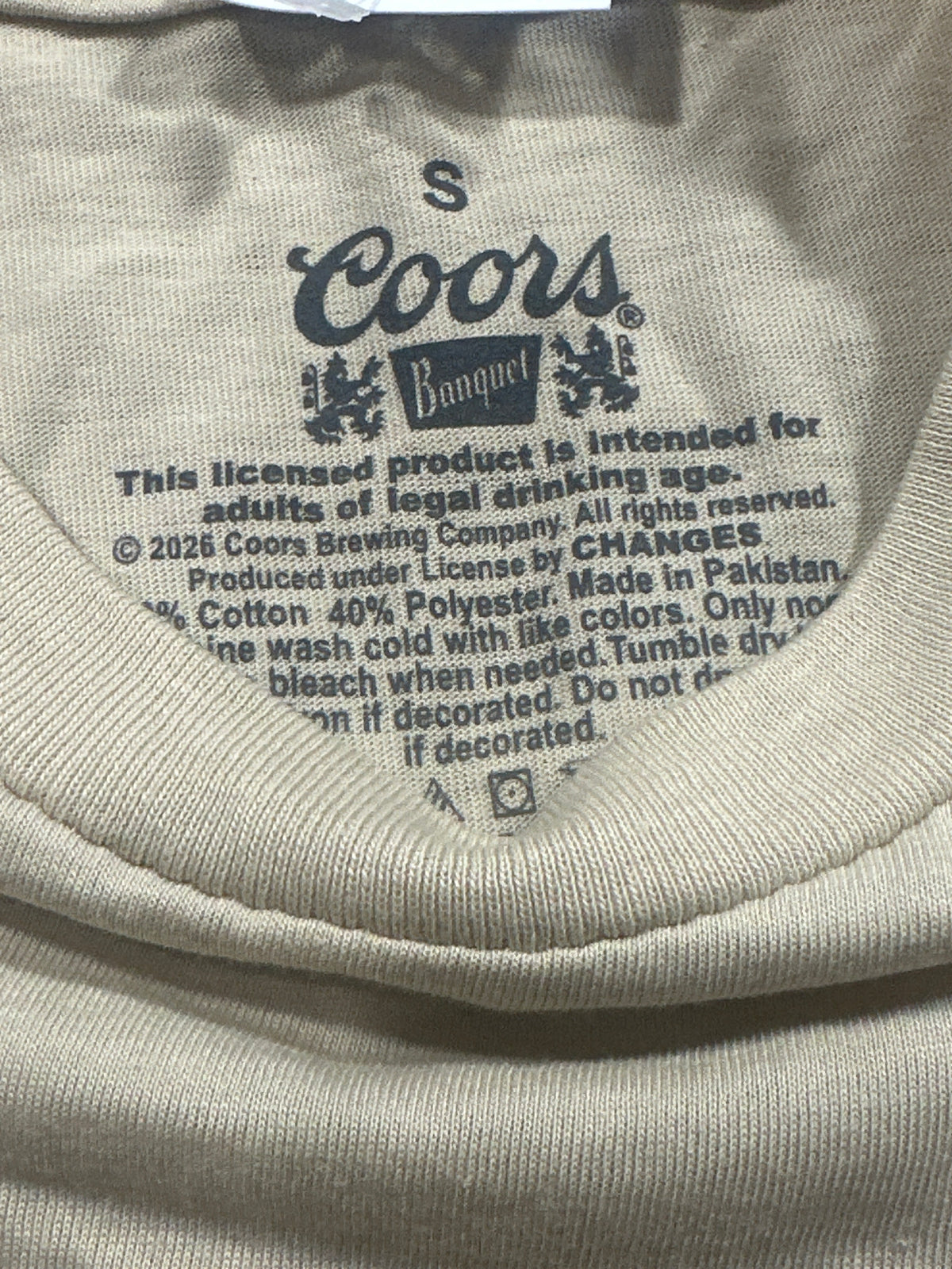 Coors Banquet Rodeo Beige Graphic T Shirt Size Small