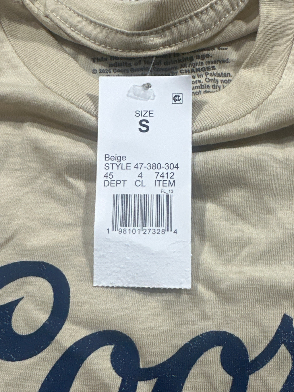 Coors Banquet Rodeo Beige Graphic T Shirt Size Small
