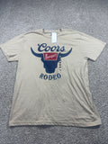 Coors Banquet Rodeo Beige Graphic T Shirt Size Medium
