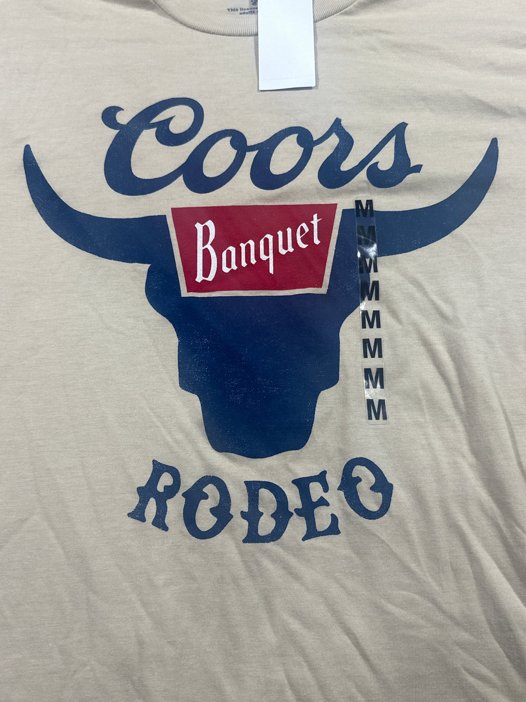 Coors Banquet Rodeo Beige Graphic T Shirt Size Medium