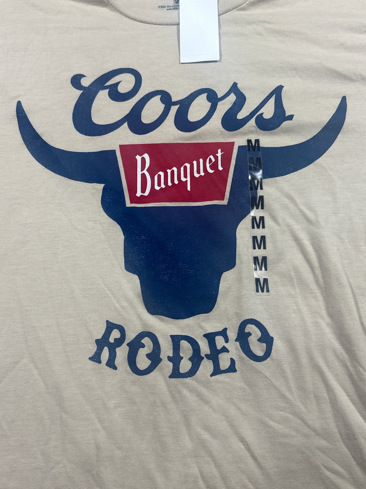 Coors Banquet Rodeo Beige Graphic T Shirt Size Medium