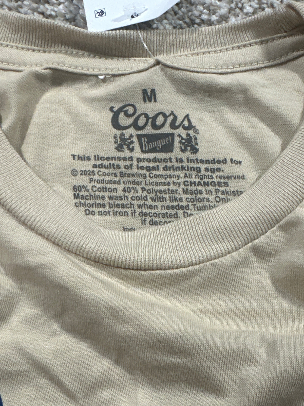 Coors Banquet Rodeo Beige Graphic T Shirt Size Medium