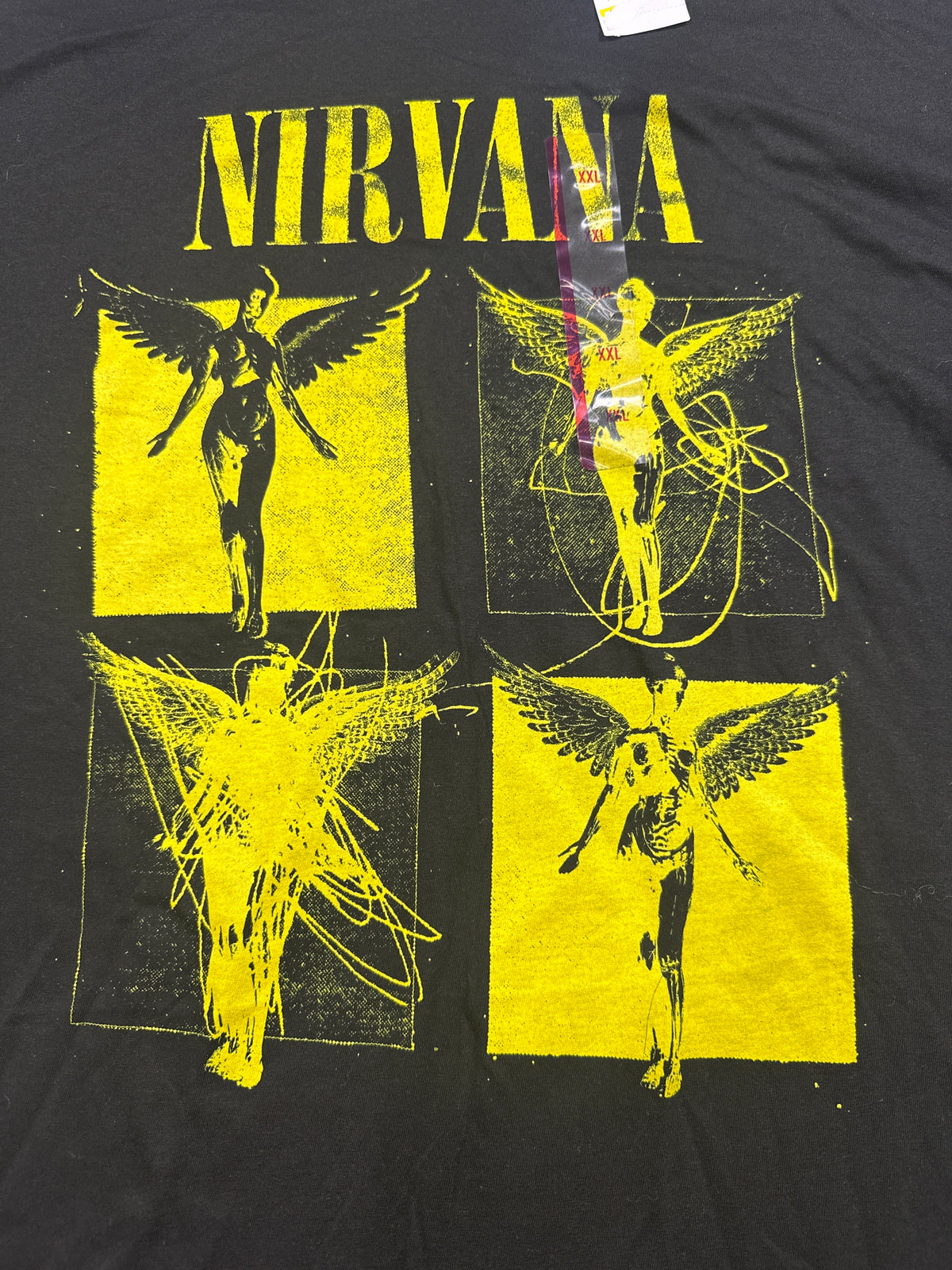Nirvana Black Yellow Graphic T Shirt Size XXL