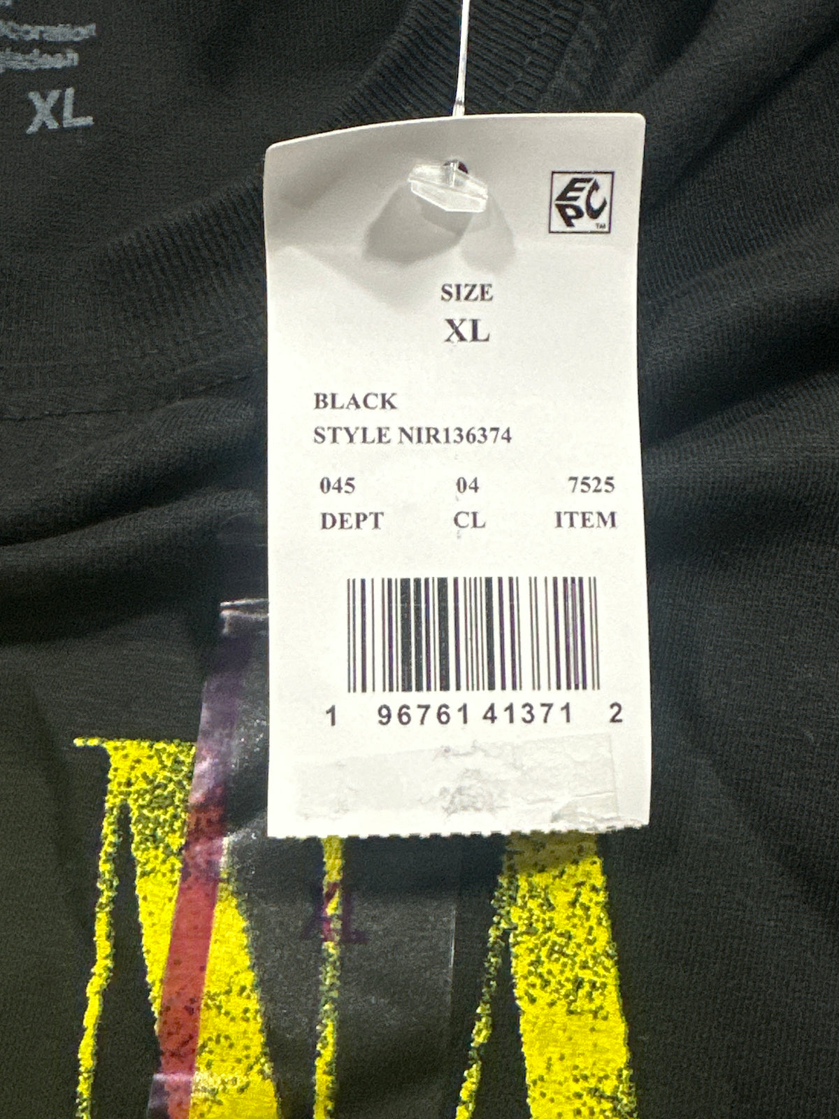 Nirvana Black Yellow Graphic T Shirt Size XL