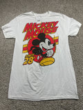 Disney Mickey Mouse White Graphic T Shirt Size S