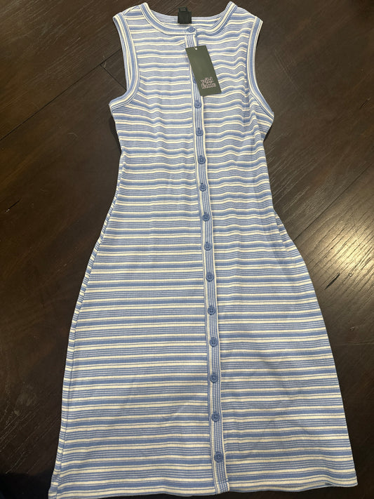 Women’s Button-Front Ribbed Mini Skater Dress