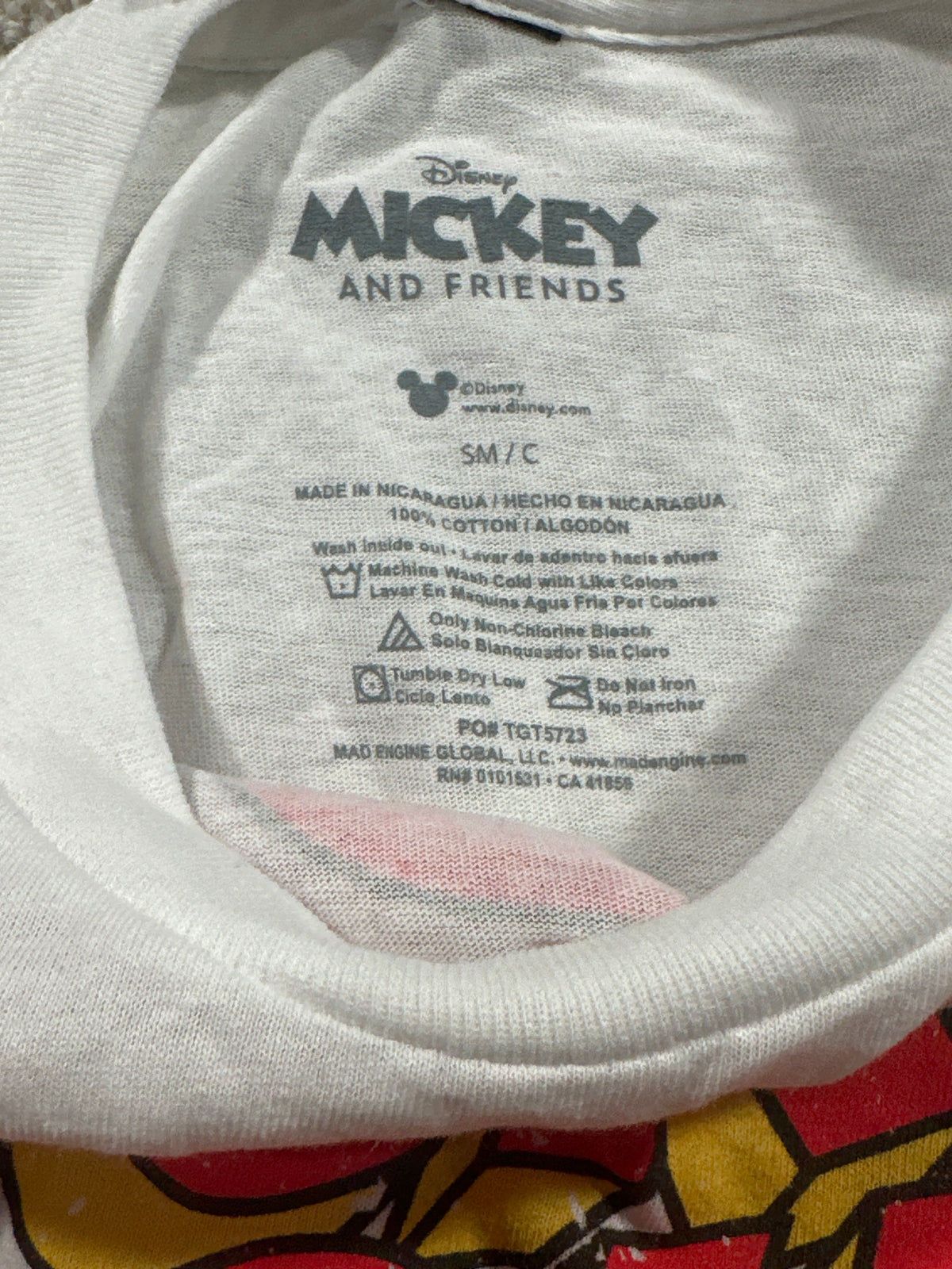 Disney Mickey Mouse White Graphic T Shirt Size S