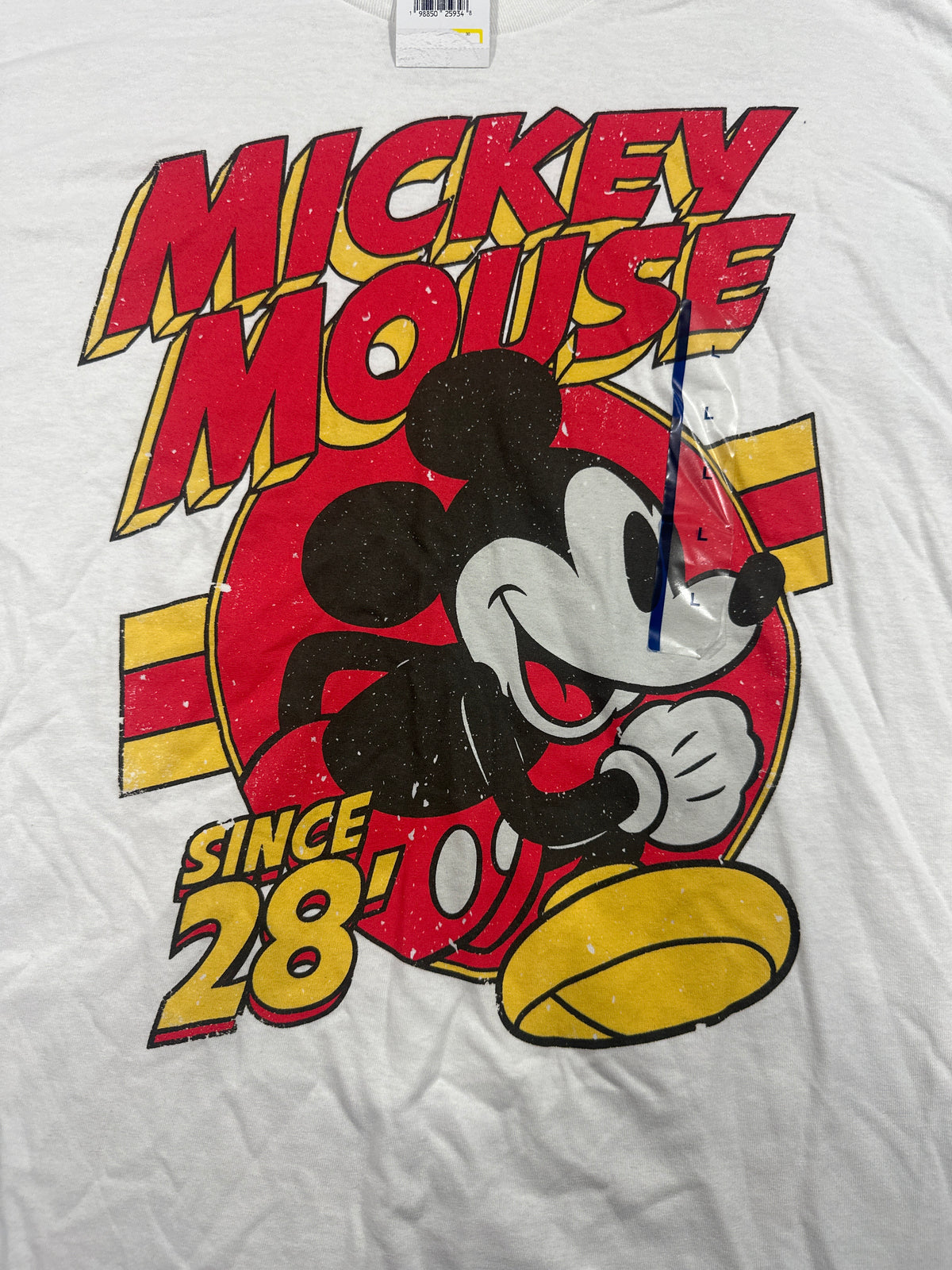 Disney Mickey Mouse White Graphic T Shirt Size L