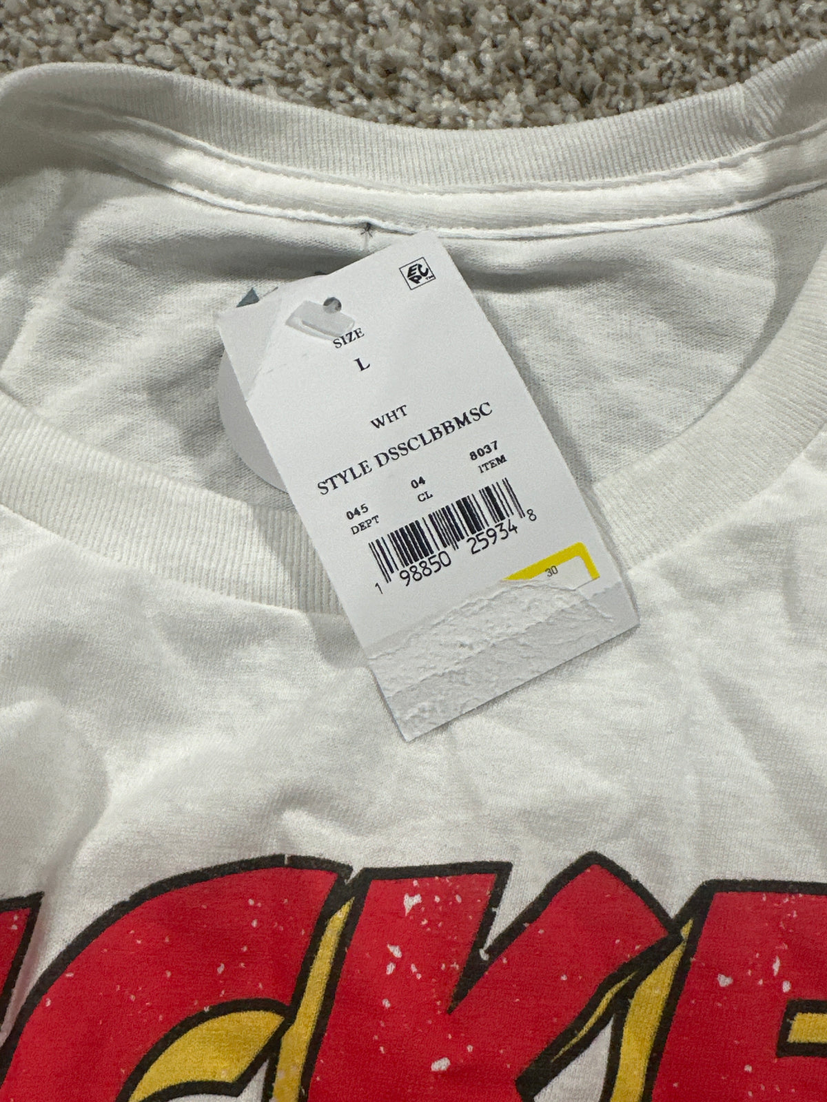 Disney Mickey Mouse White Graphic T Shirt Size L