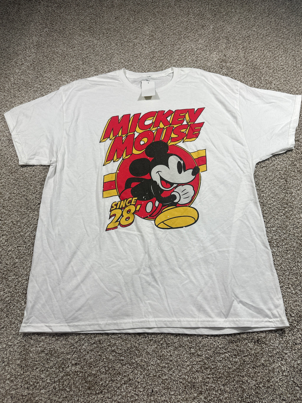 Disney Mickey Mouse White Graphic T Shirt Size XL