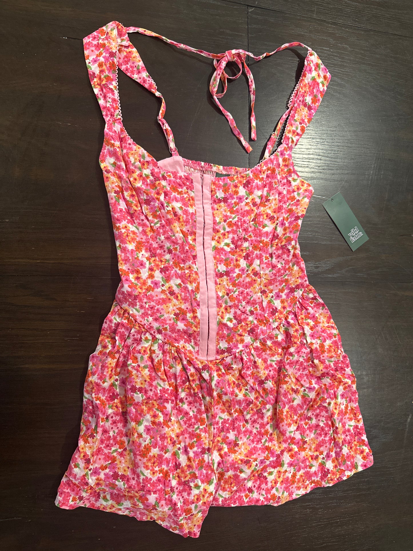 Women’s Hook and Eye Romper Pink Floral