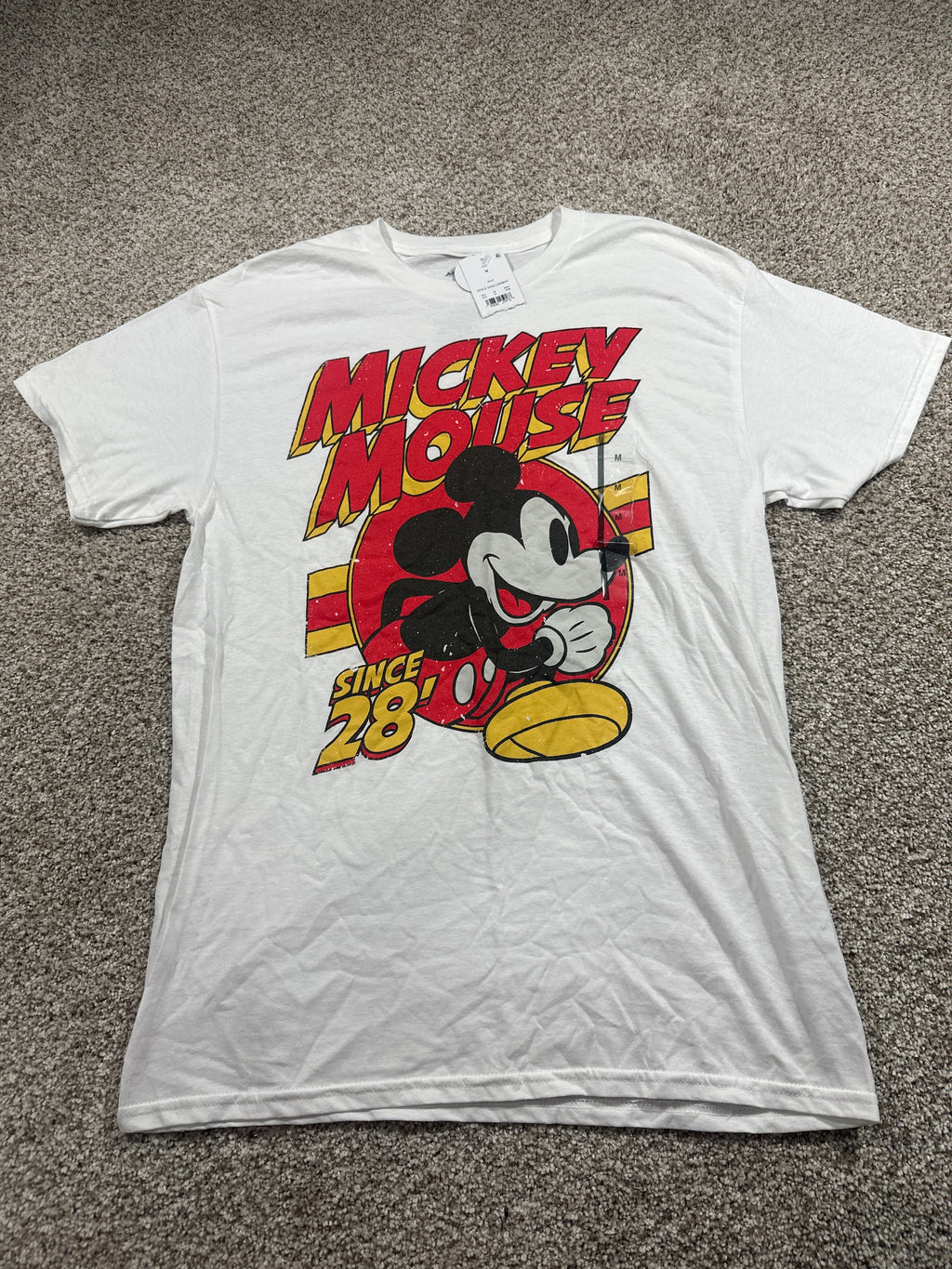 Disney Mickey Mouse White Graphic T Shirt Size M