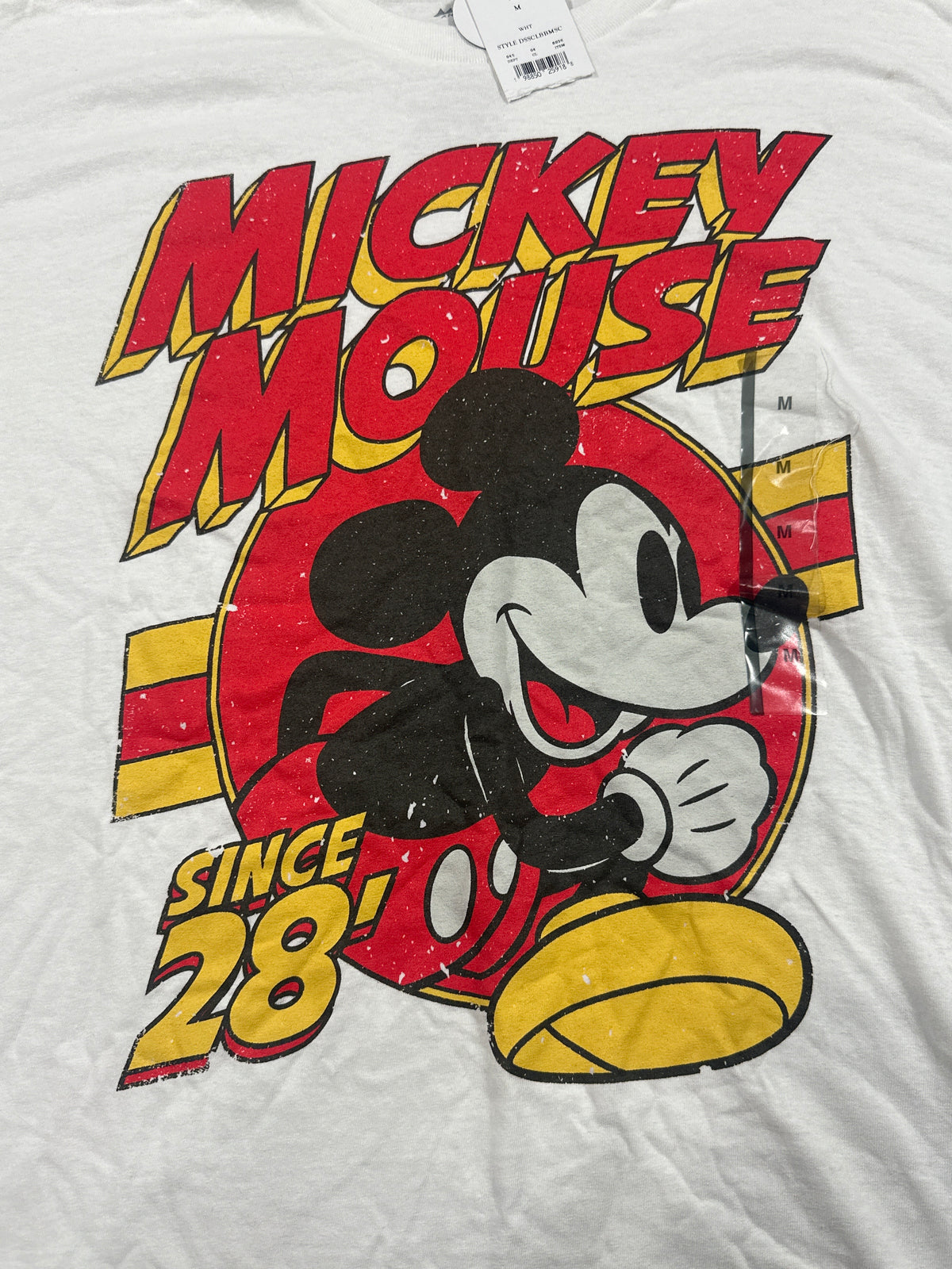 Disney Mickey Mouse White Graphic T Shirt Size M