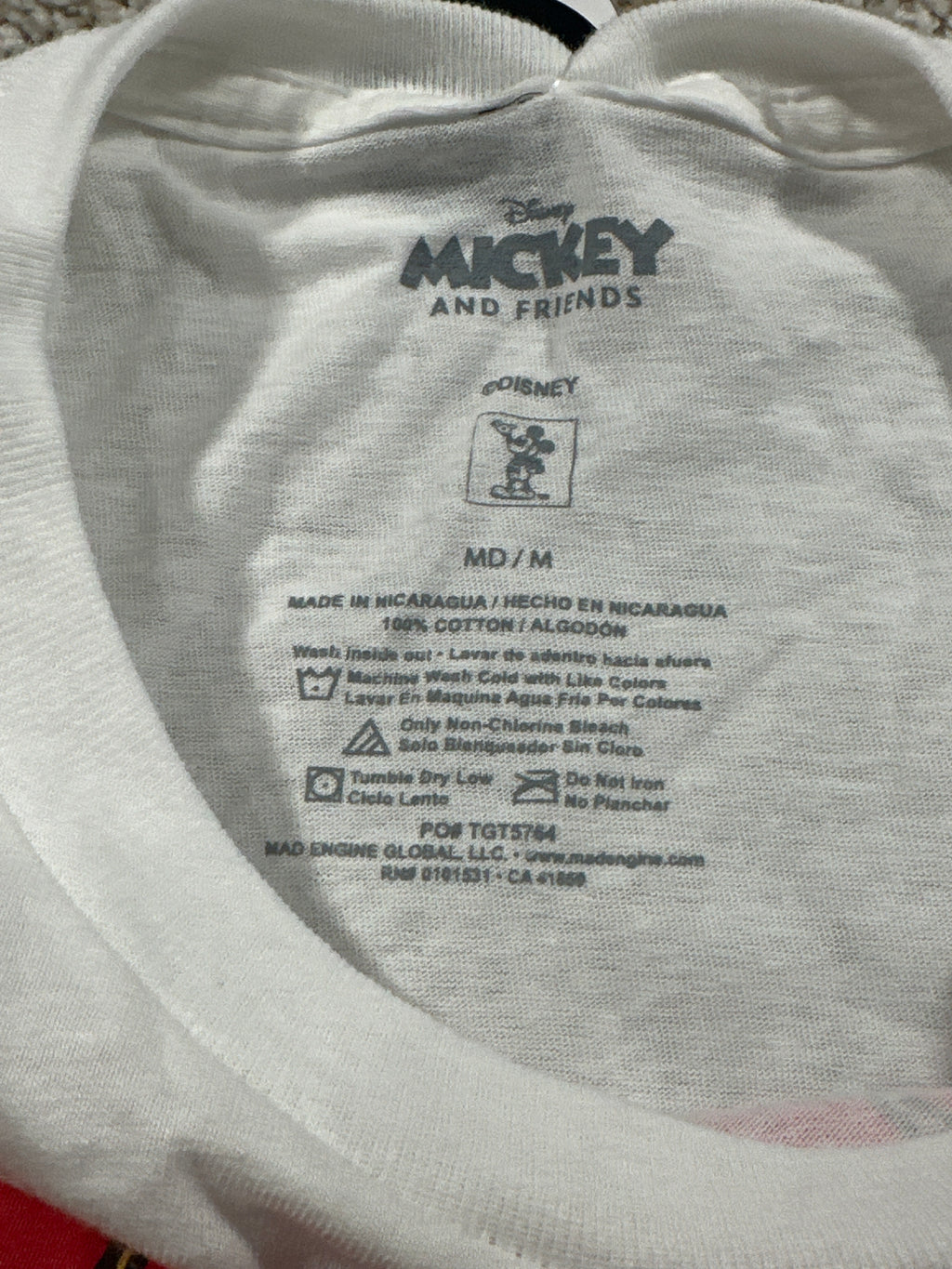 Disney Mickey Mouse White Graphic T Shirt Size M