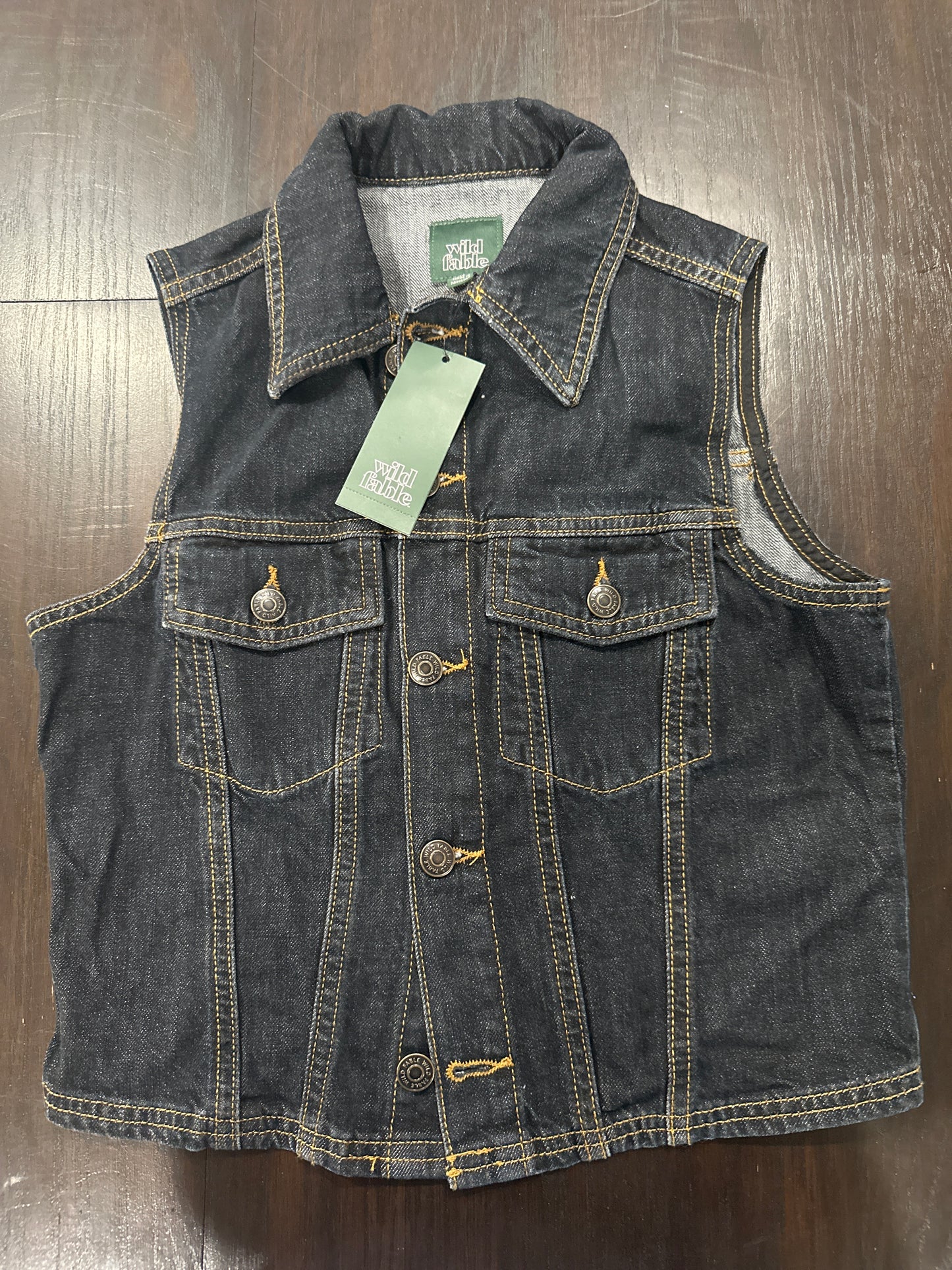 Women's Sleeveless Dark Wash Denim Vest