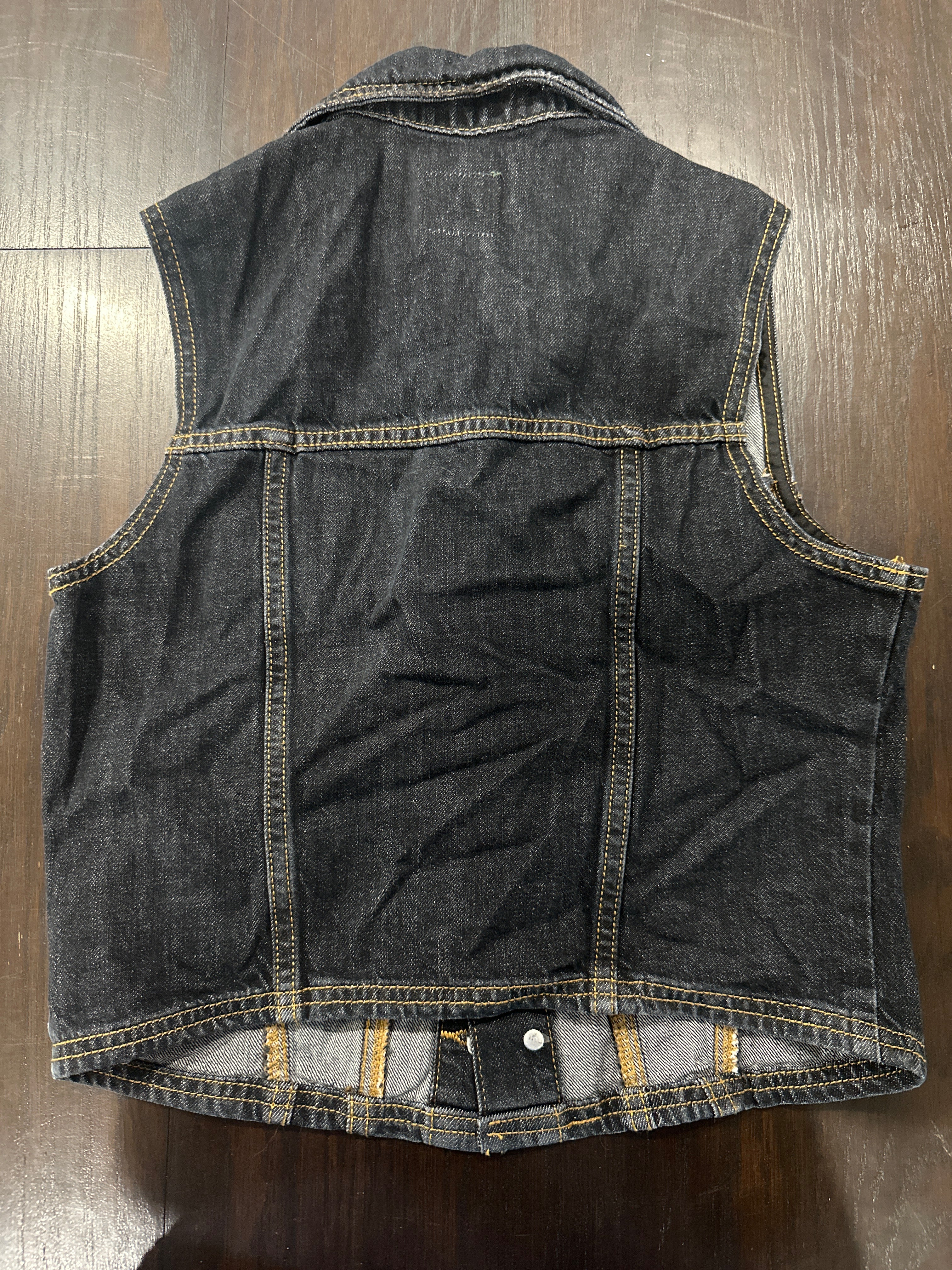Women's Sleeveless Dark Wash Denim Vest