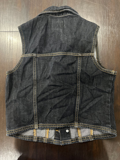 Women's Sleeveless Dark Wash Denim Vest