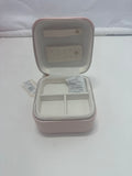 Pink Travel Jewelry Organizer Case with Zipper Closure