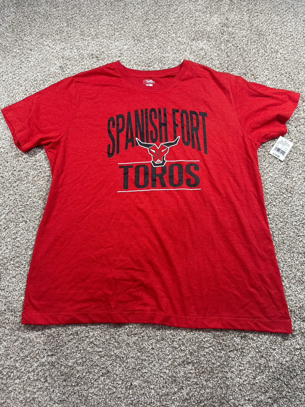 Spanish Fort Toros Red Performance T Shirt Size XL