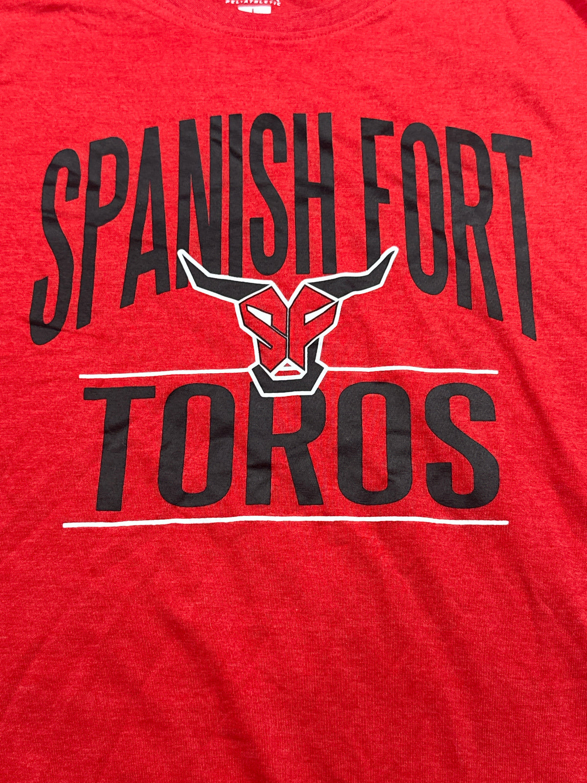 Spanish Fort Toros Red Performance T Shirt Size XL