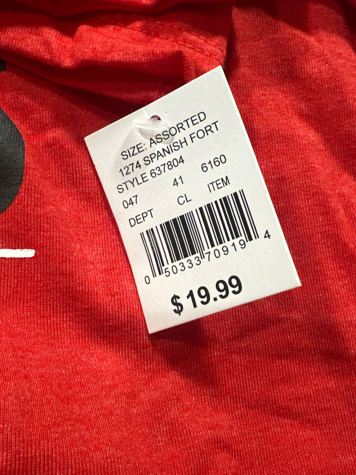 Spanish Fort Toros Red Performance T Shirt Size XL
