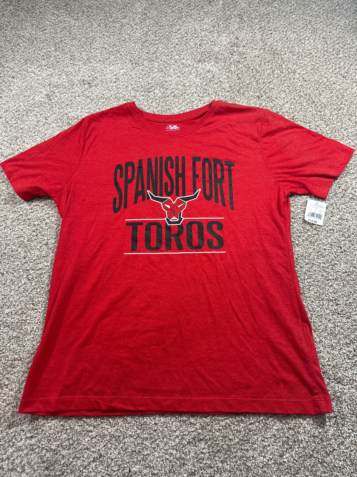 Spanish Fort Toros Red Performance T Shirt Size XXL