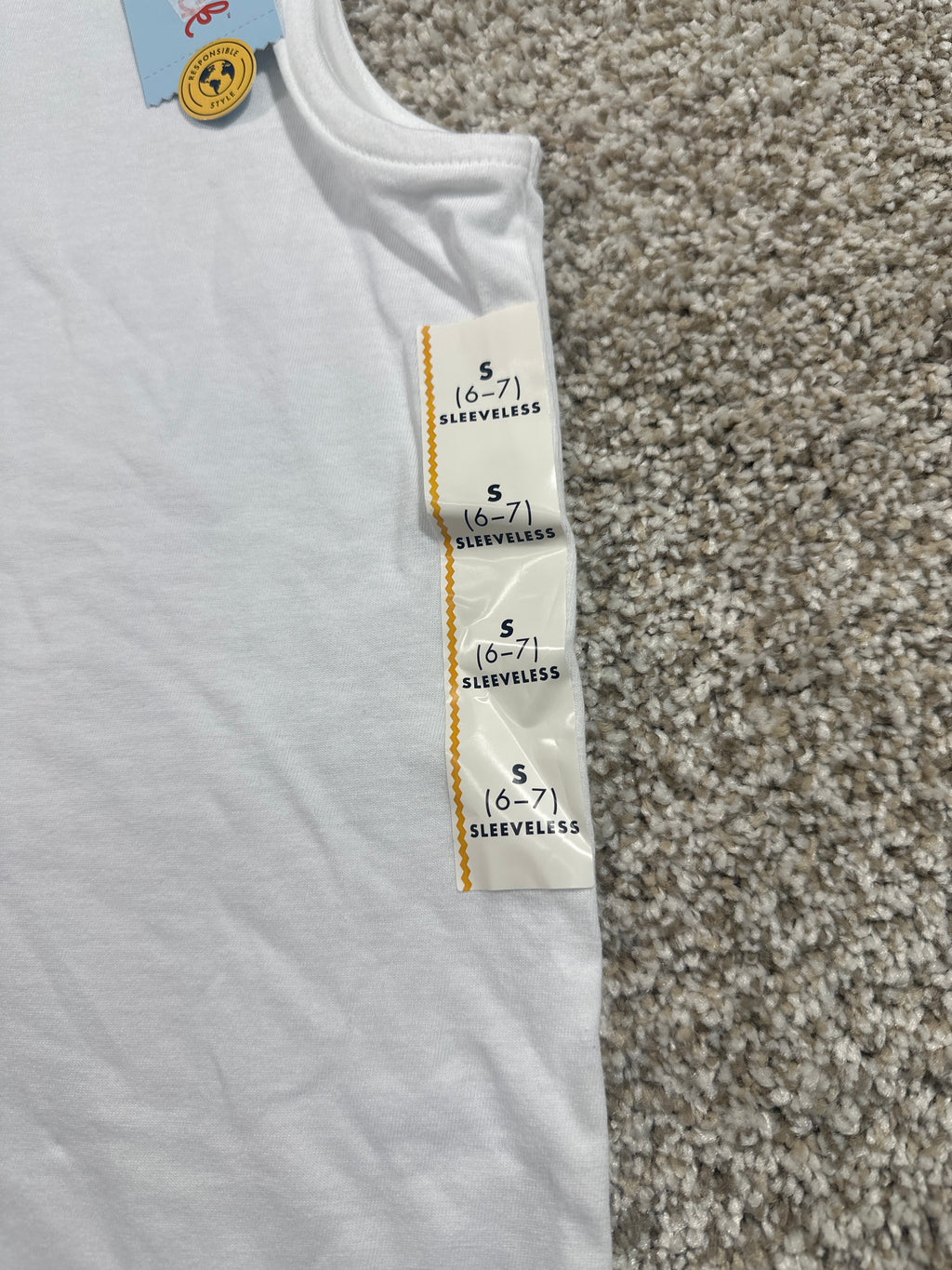 Cat & Jack Girls White Sleeveless Tank Top Size S (6/7)