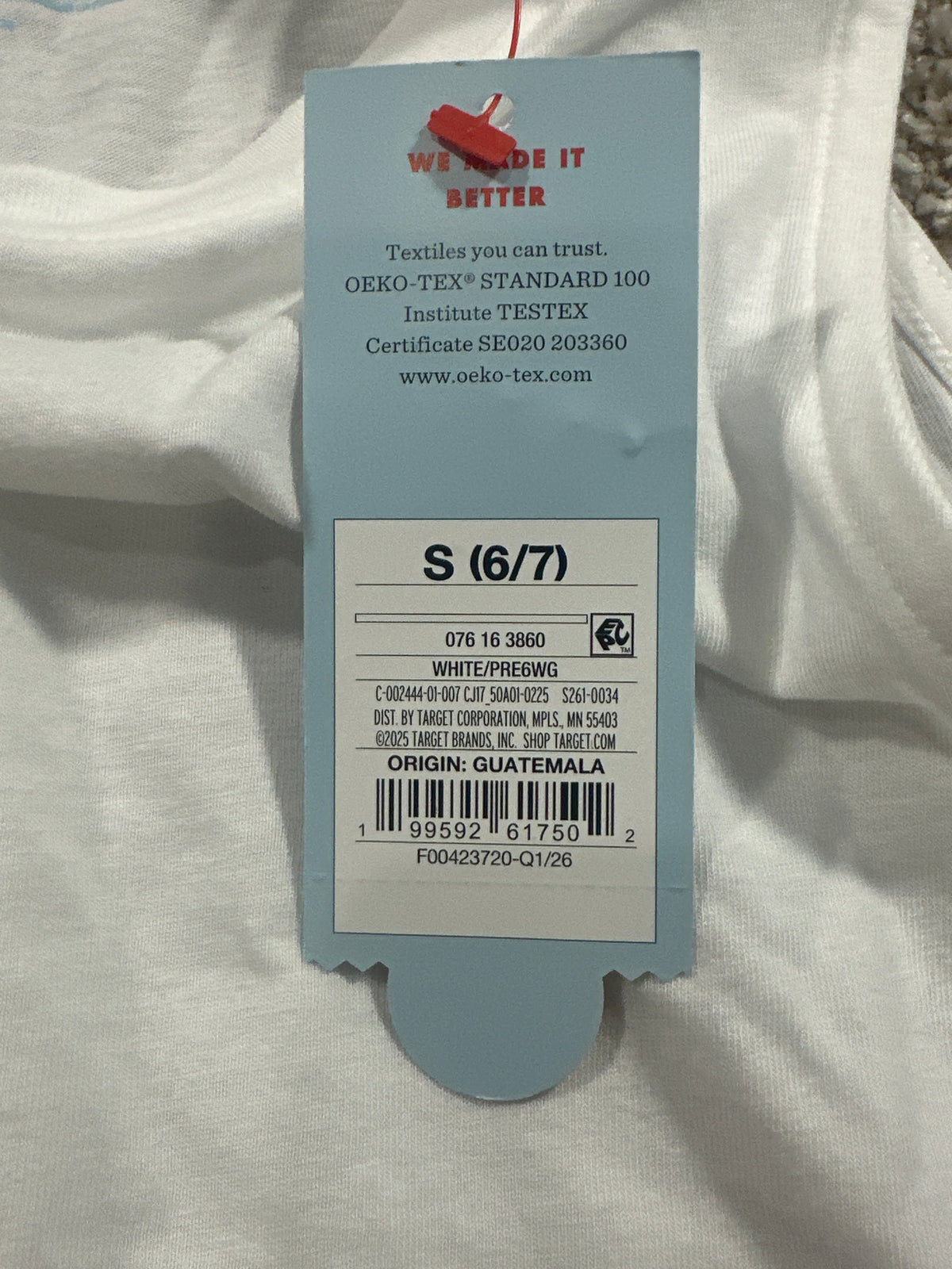 Cat & Jack Girls White Sleeveless Tank Top Size S (6/7)