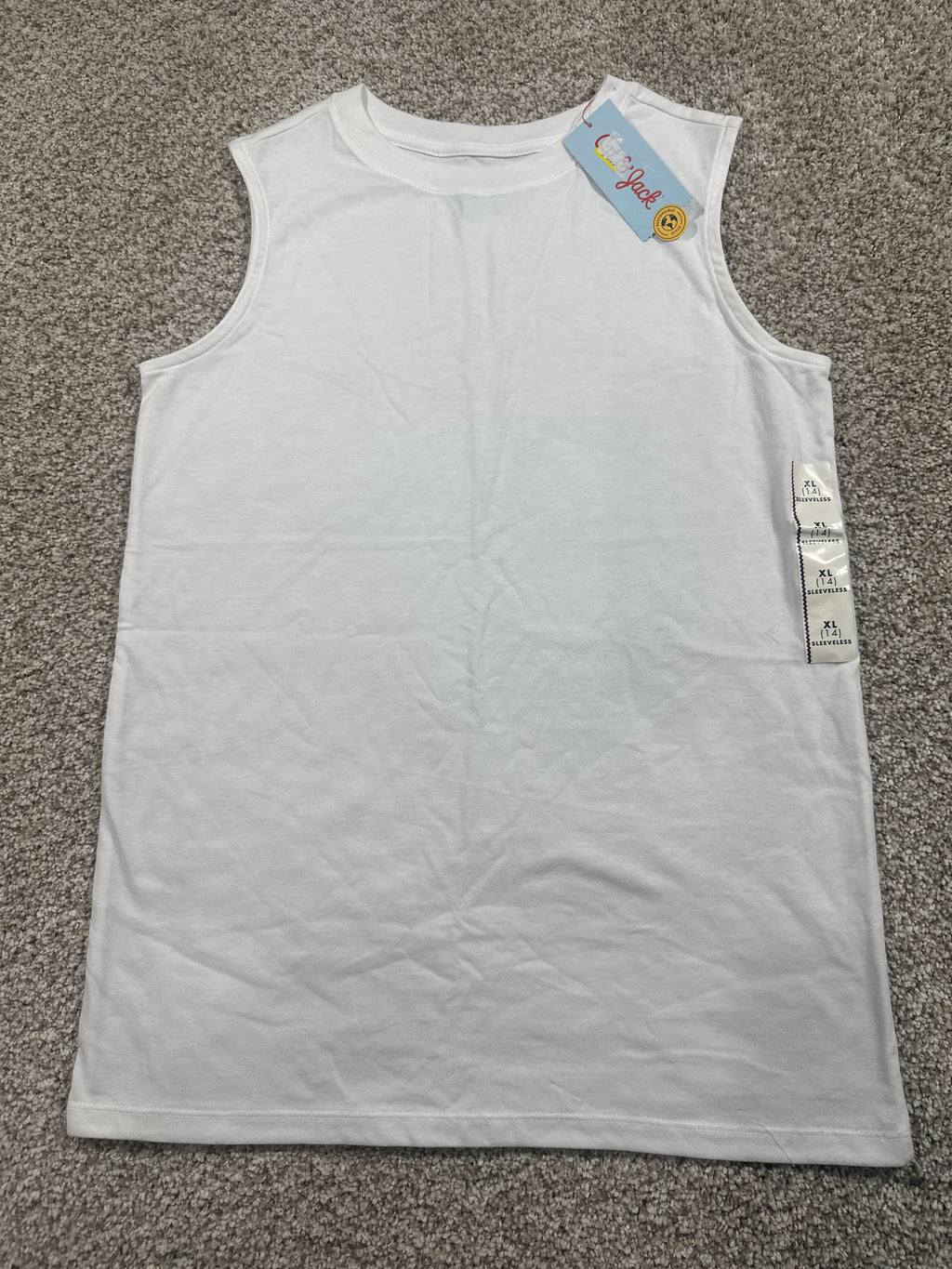 Cat & Jack Girls White Sleeveless Tank Top Size XL (14)