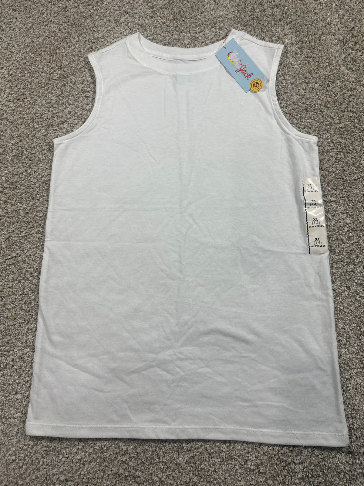 Cat & Jack Girls White Sleeveless Tank Top Size XL (14)