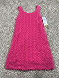 Cat & Jack girls pink pointelle sweater dress, size XS 4/5