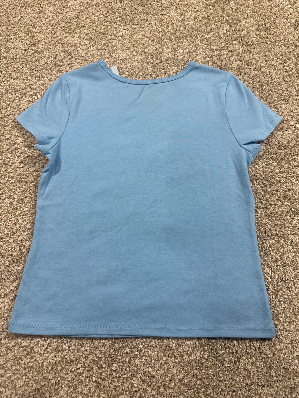 Cat & Jack girls sky blue fitted short-sleeve T-shirt, size M (8)