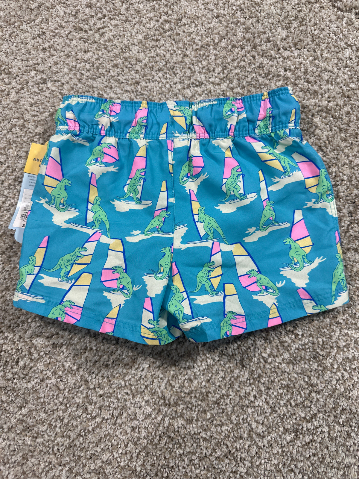 Cat & Jack Blue Dinosaur Surf Swim Trunks Size 18M - photo 3
