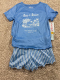 Cat & Jack girls Blue Hawaii Rest & Relax 2-piece pajama set, size S (6/7)