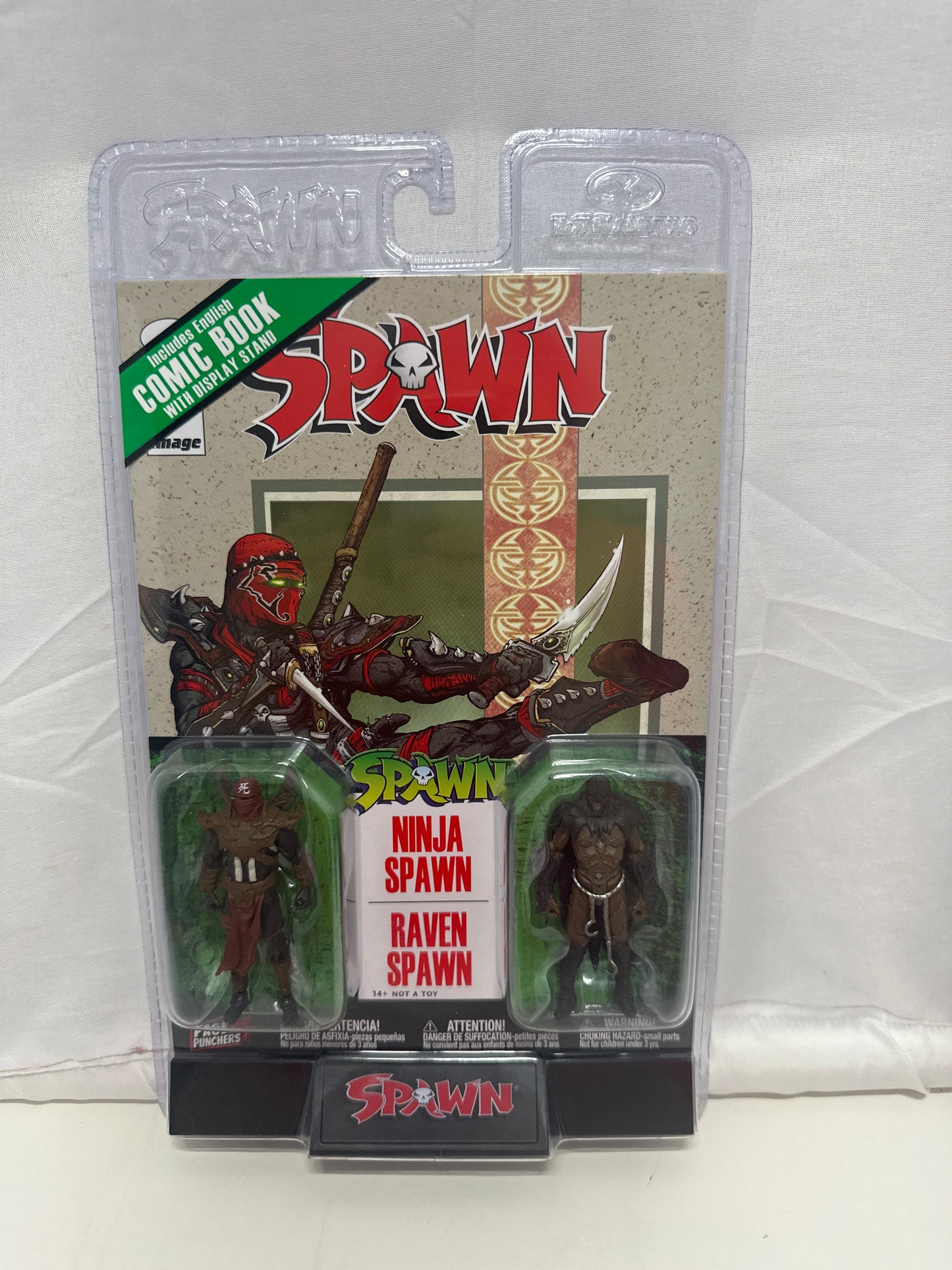 Ninja Spawn & Raven Spawn McFarlane Page Punchers 2 Pack 3" Figure W/ Comic Book