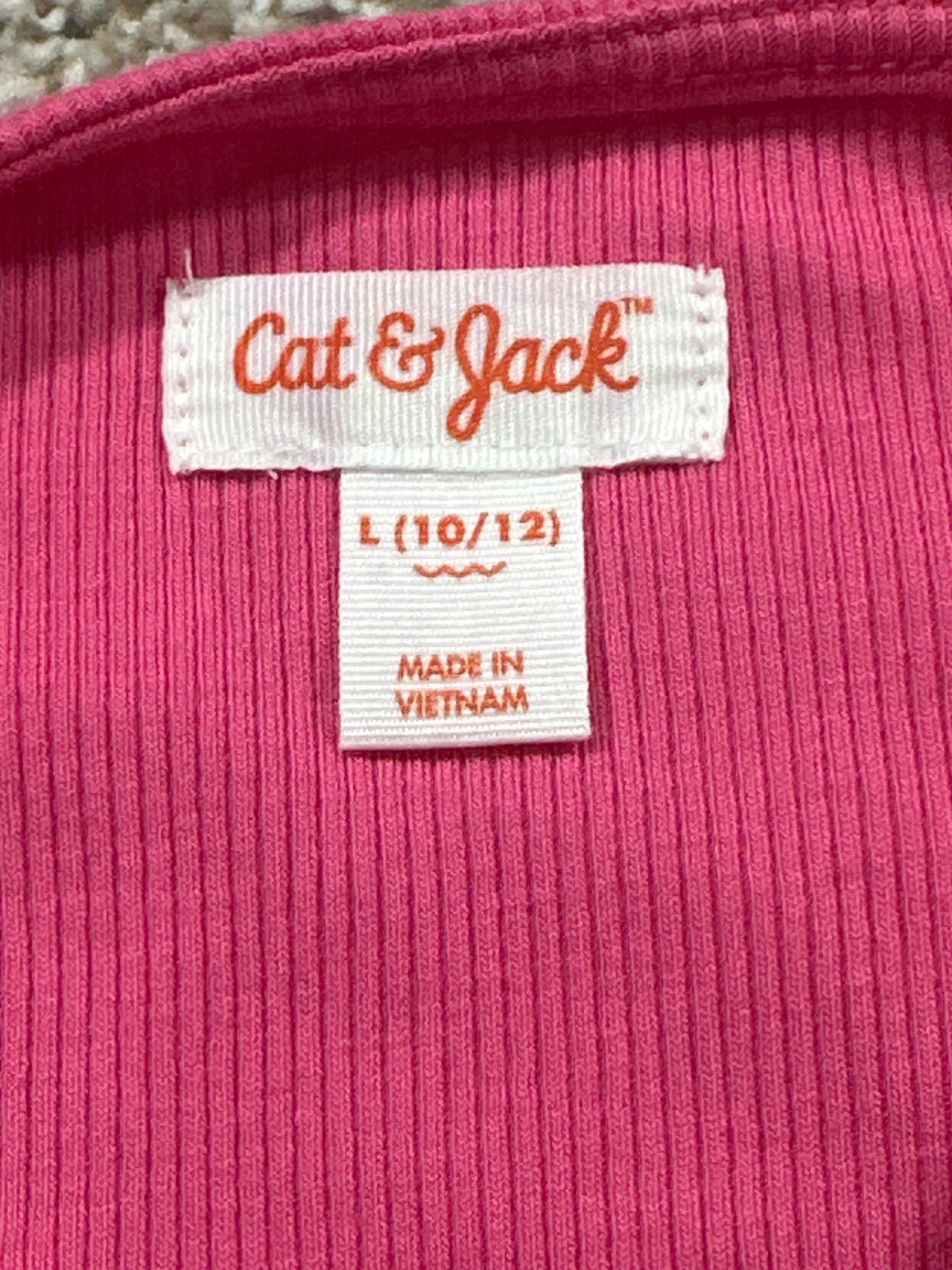Cat & Jack dark pink ribbed ruffle strap tank top size L 10 12