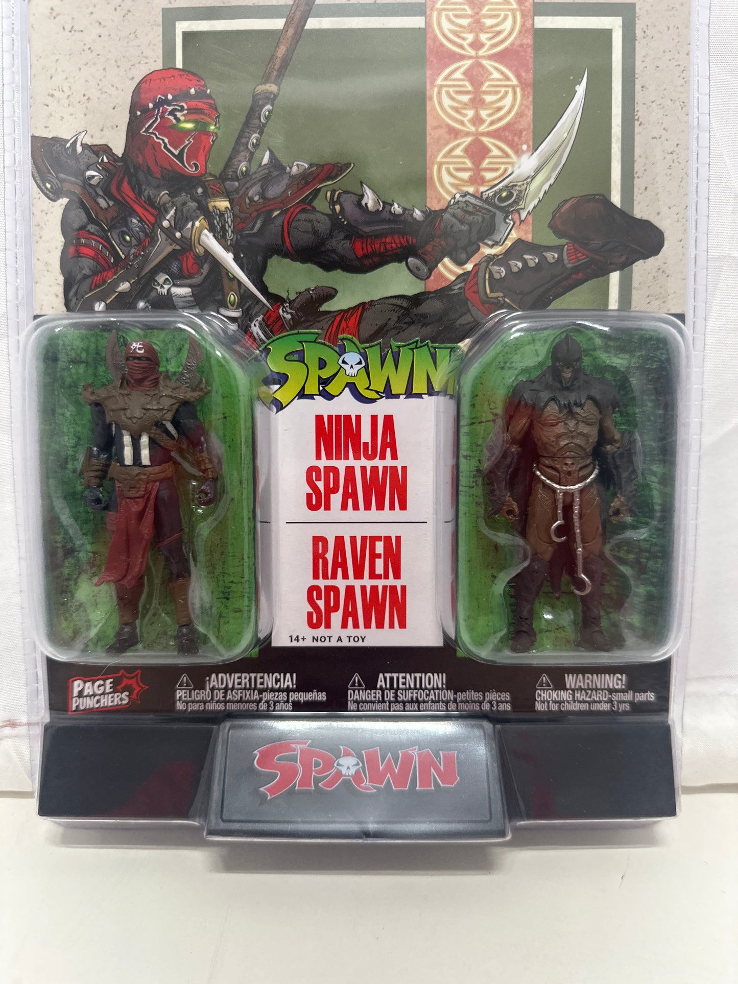 Ninja Spawn & Raven Spawn McFarlane Page Punchers 2 Pack 3" Figure W/ Comic Book