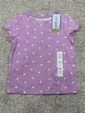 Cat & Jack girls purple hearts short-sleeve T-shirt, size XS (4/5)