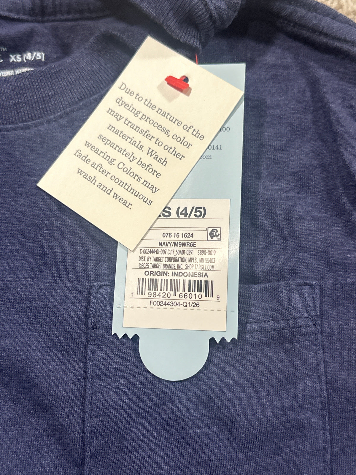 Cat & Jack Navy Pocket T Shirt Size XS (4-5) - photo 6