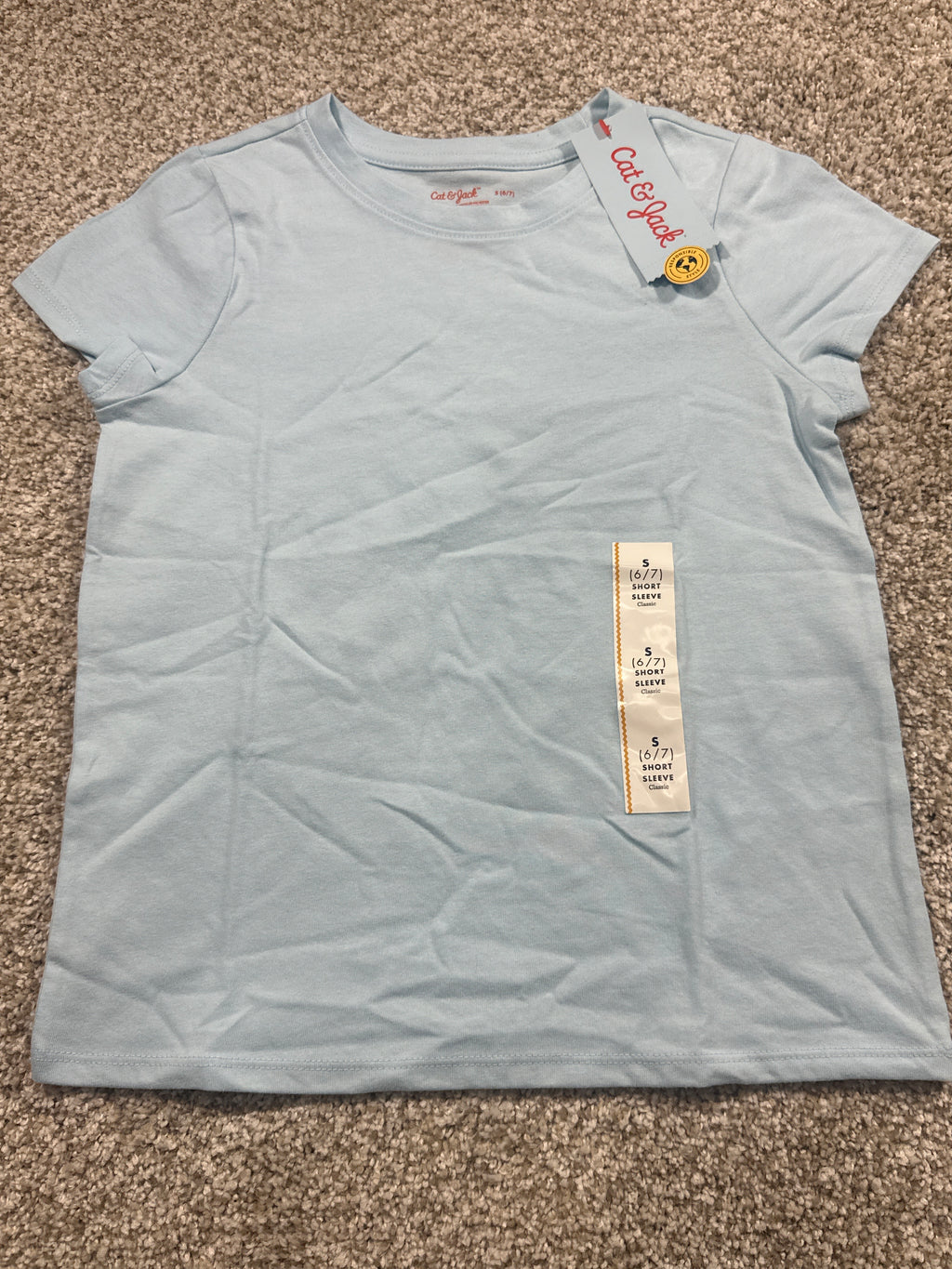 Cat & Jack Boys Museum Blue Classic Short Sleeve T-Shirt S 6/7