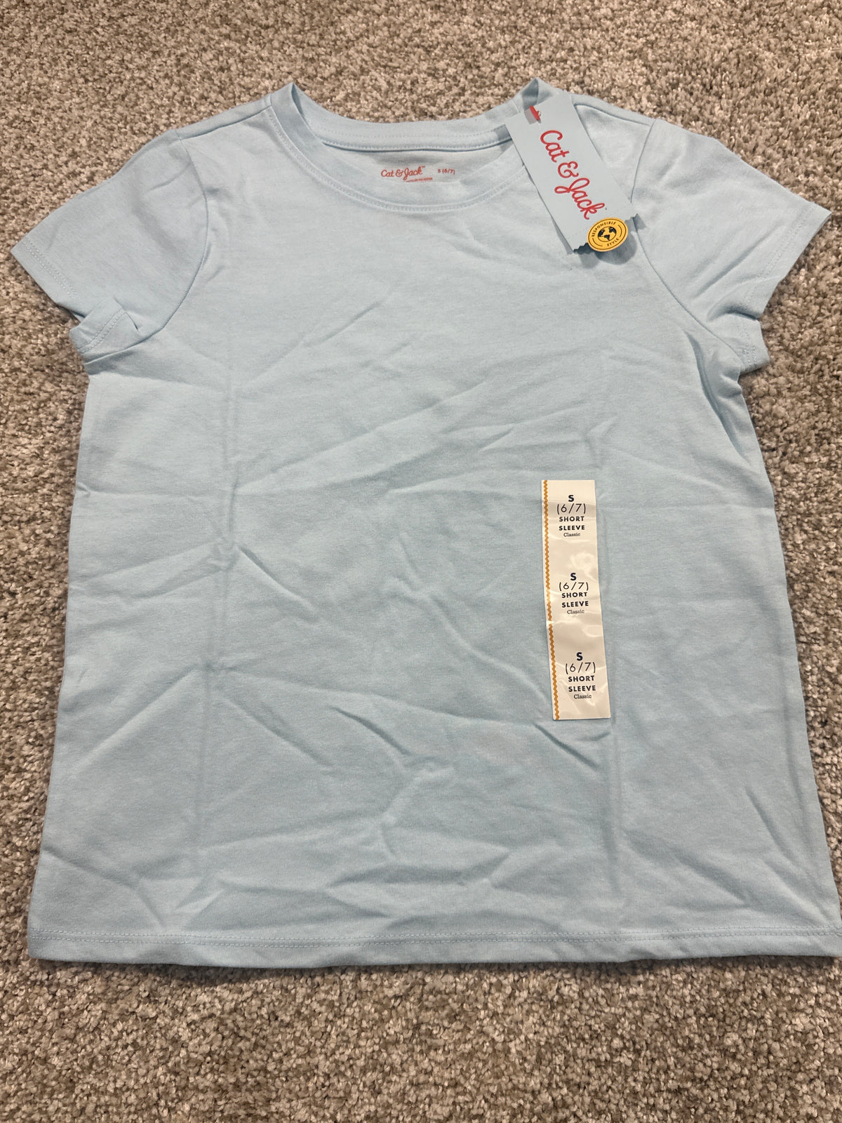Cat & Jack Boys Museum Blue Classic Short Sleeve T-Shirt S 6/7