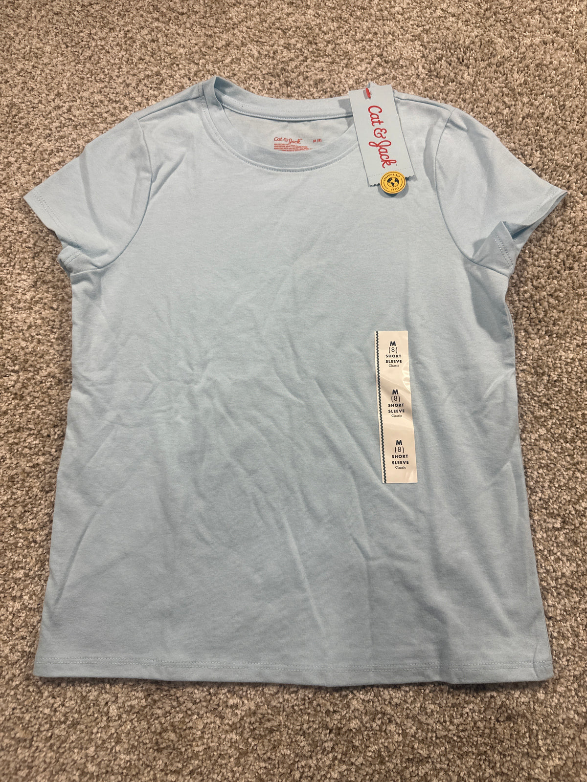Cat & Jack Girls Museum Blue Classic Short Sleeve T-Shirt M 8
