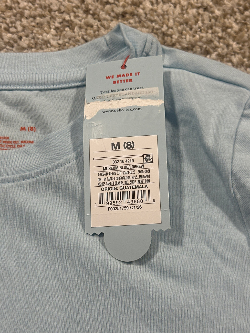 Cat & Jack Girls Museum Blue Classic Short Sleeve T-Shirt M 8
