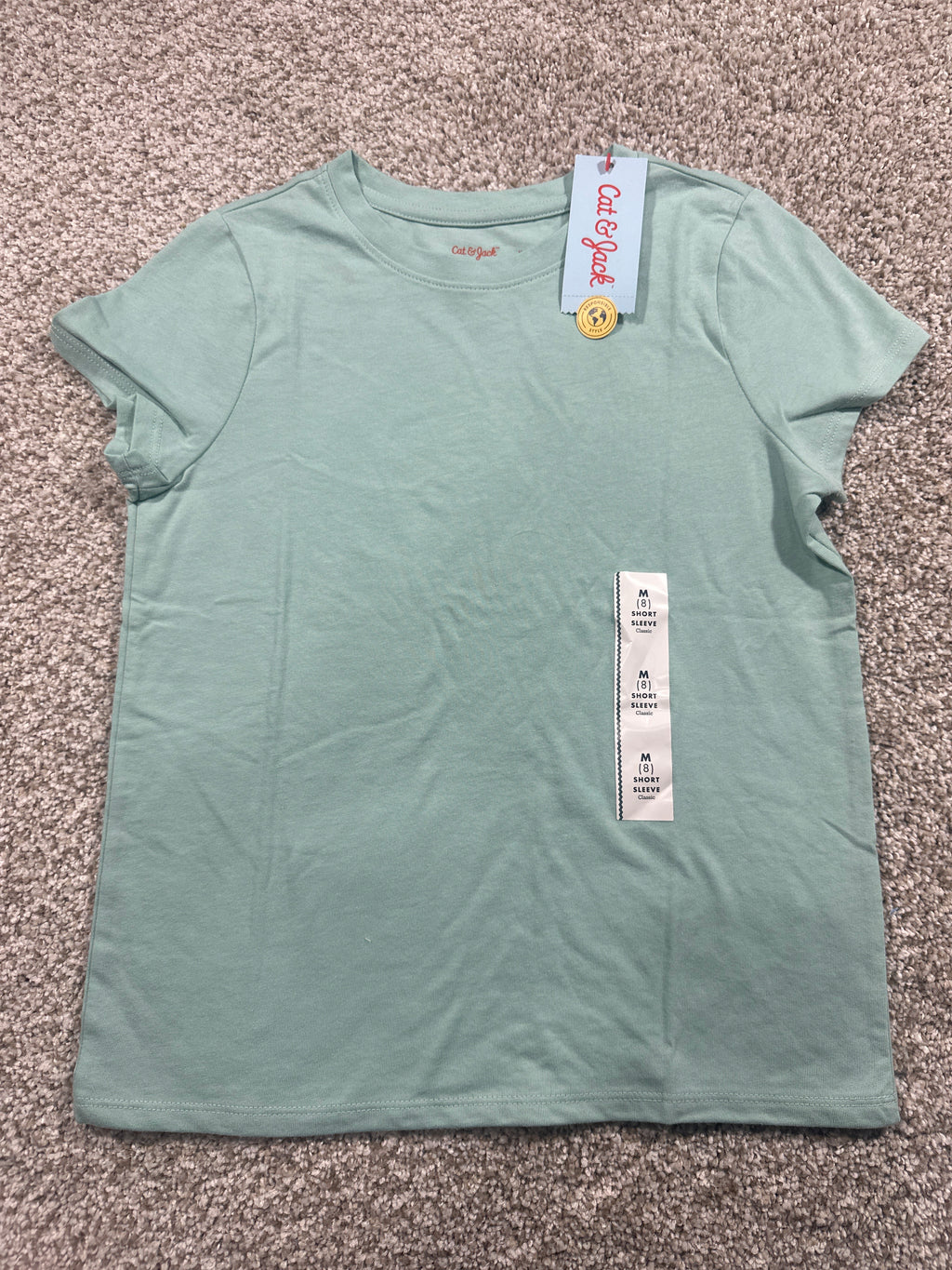 Cat & Jack girls Cape Cod Mint classic short-sleeve T-shirt, size M (8)