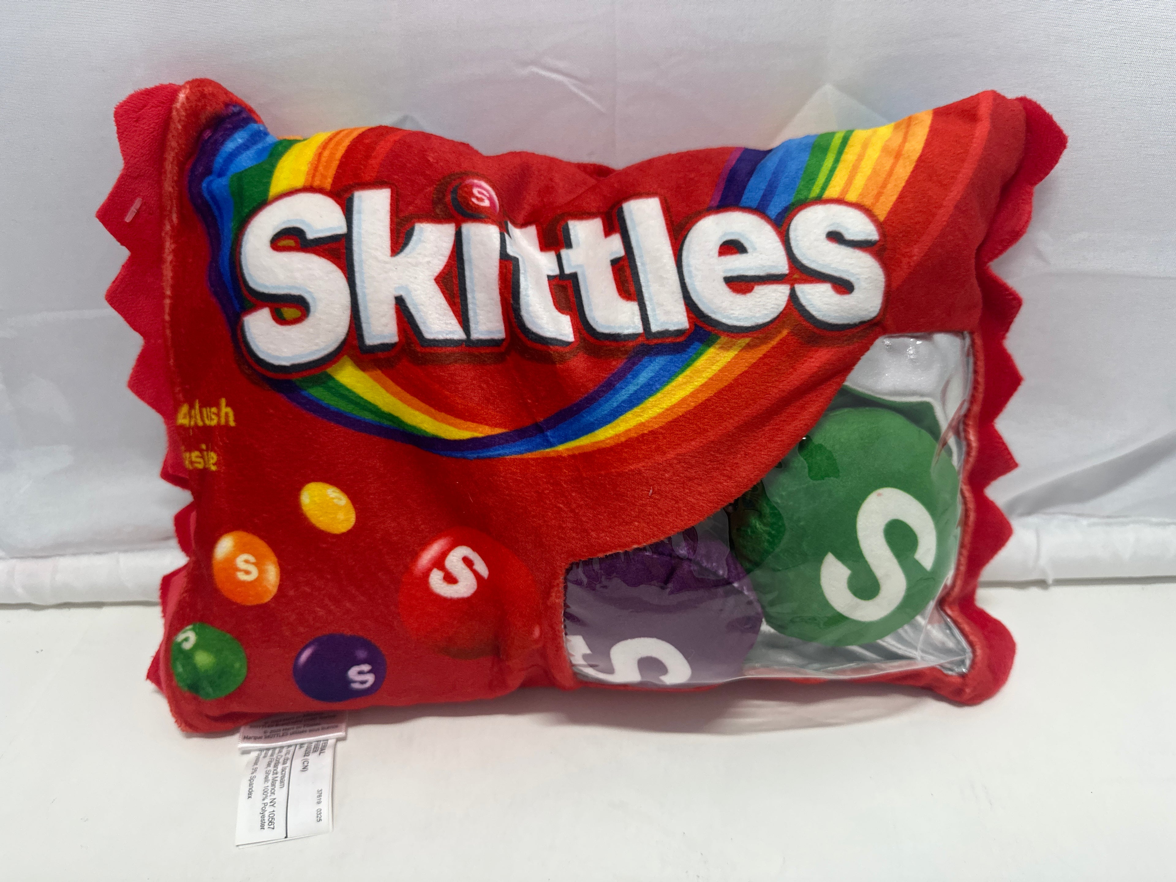 Skittles Candy Bag Plush Pillow with Hidden Plush Pieces