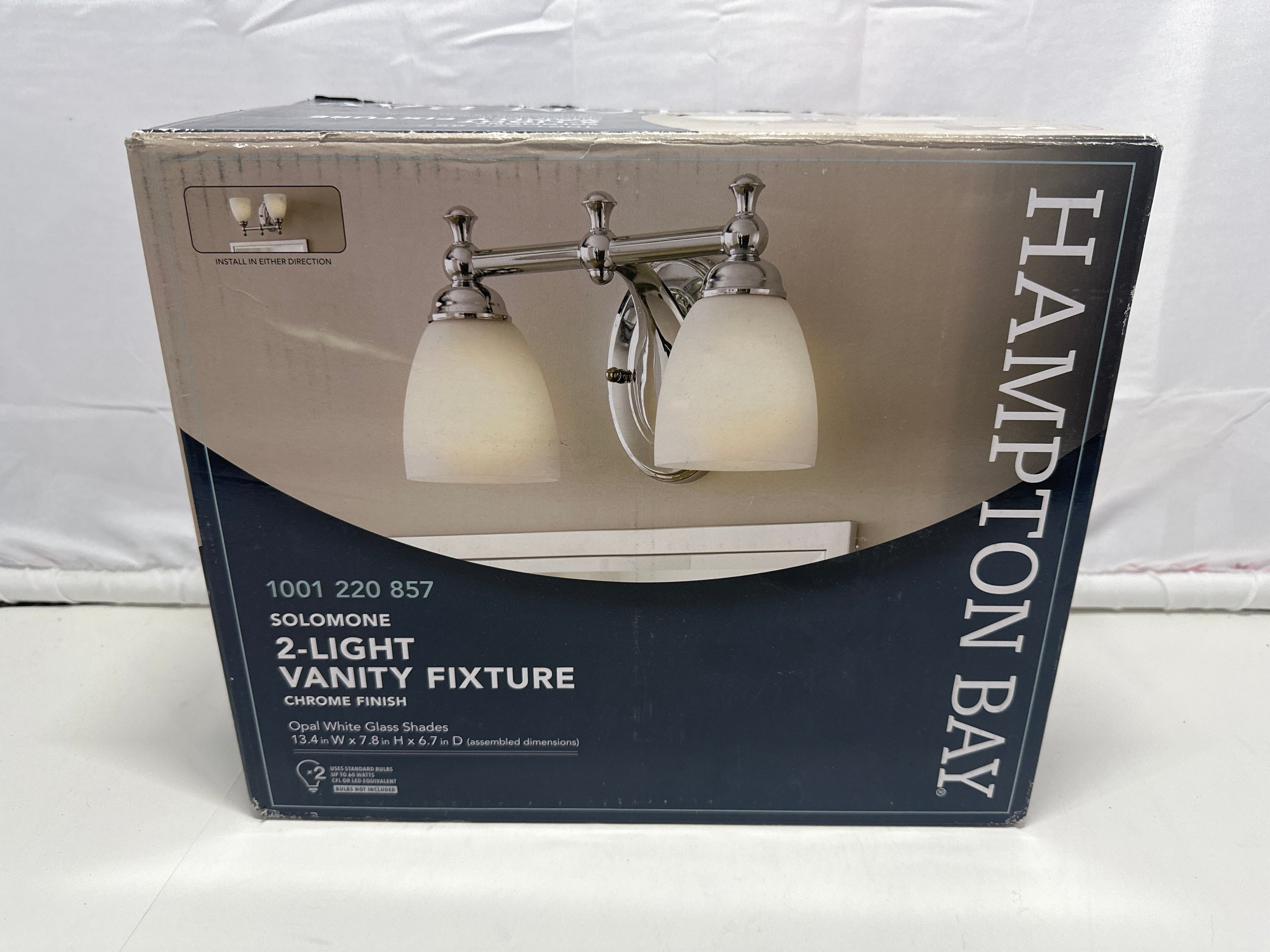 Hampton Bay Solomene 2-Light Vanity Fixture – Chrome Finish