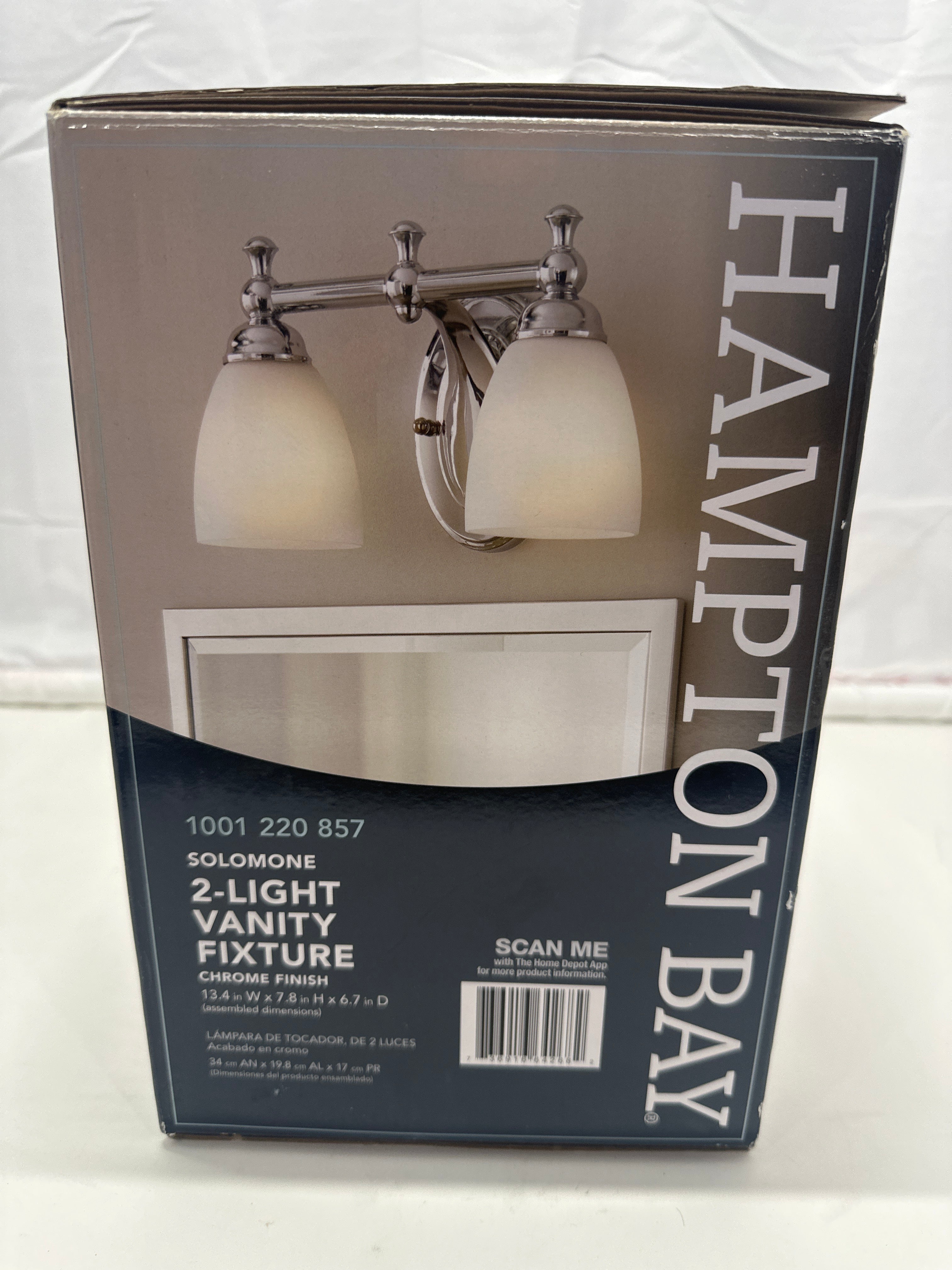 Hampton Bay Solomene 2-Light Vanity Fixture – Chrome Finish